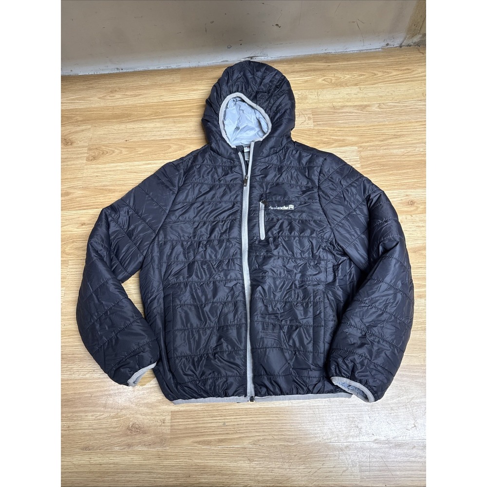 AVALANCHE BLACK PUFFER JACKET WITH HOOD BOYS‎ SZ L(14/16)